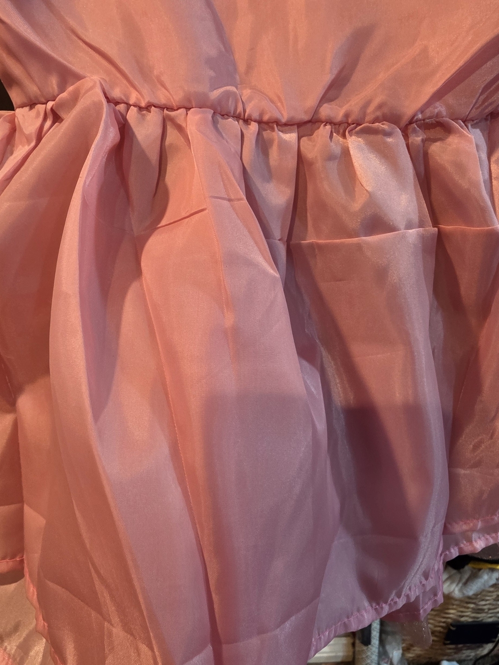 162. Dollhaus by Cleophe Toddler Pink Tiered Tulle Dress Pearl Straps 2T 3T - Picture 3 of 6